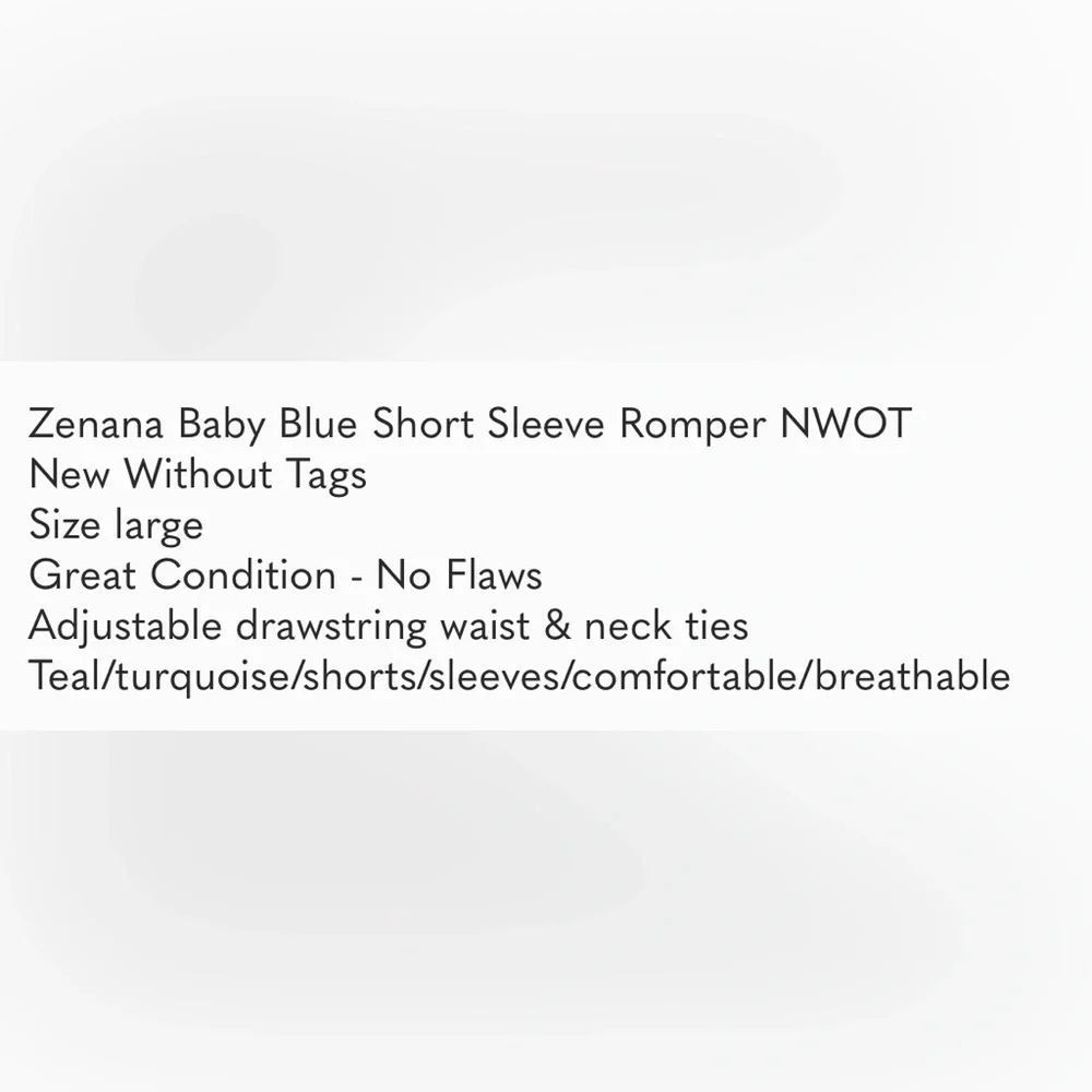 Zenana Blue Gray Short Sleeve Romper NWOT - Picture 4 of 6